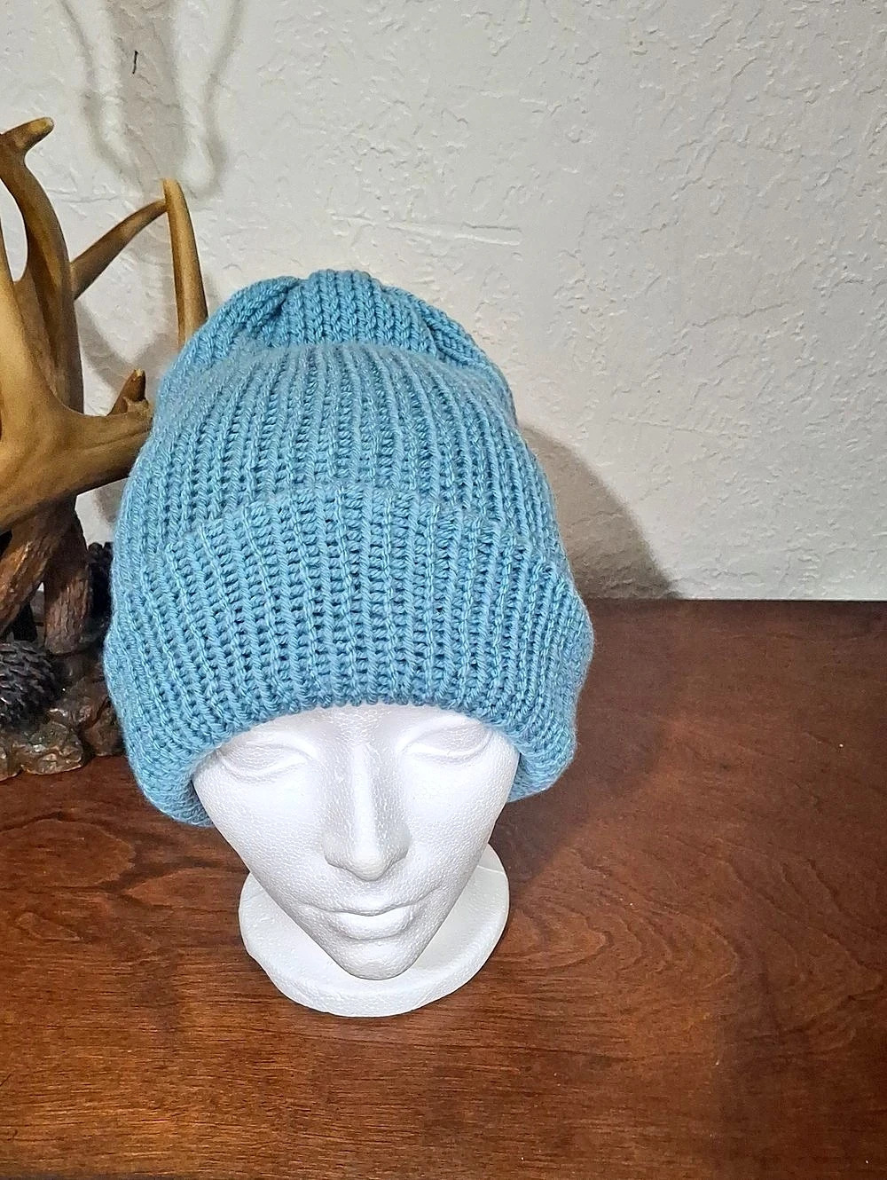 Handmade Blue Knit Beanie